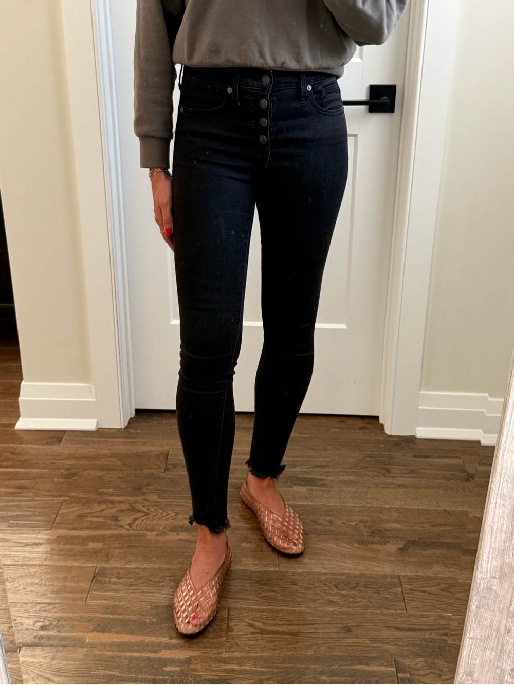 Madewell Black 9” High-Rise Skinny Jeans 26 Tall
